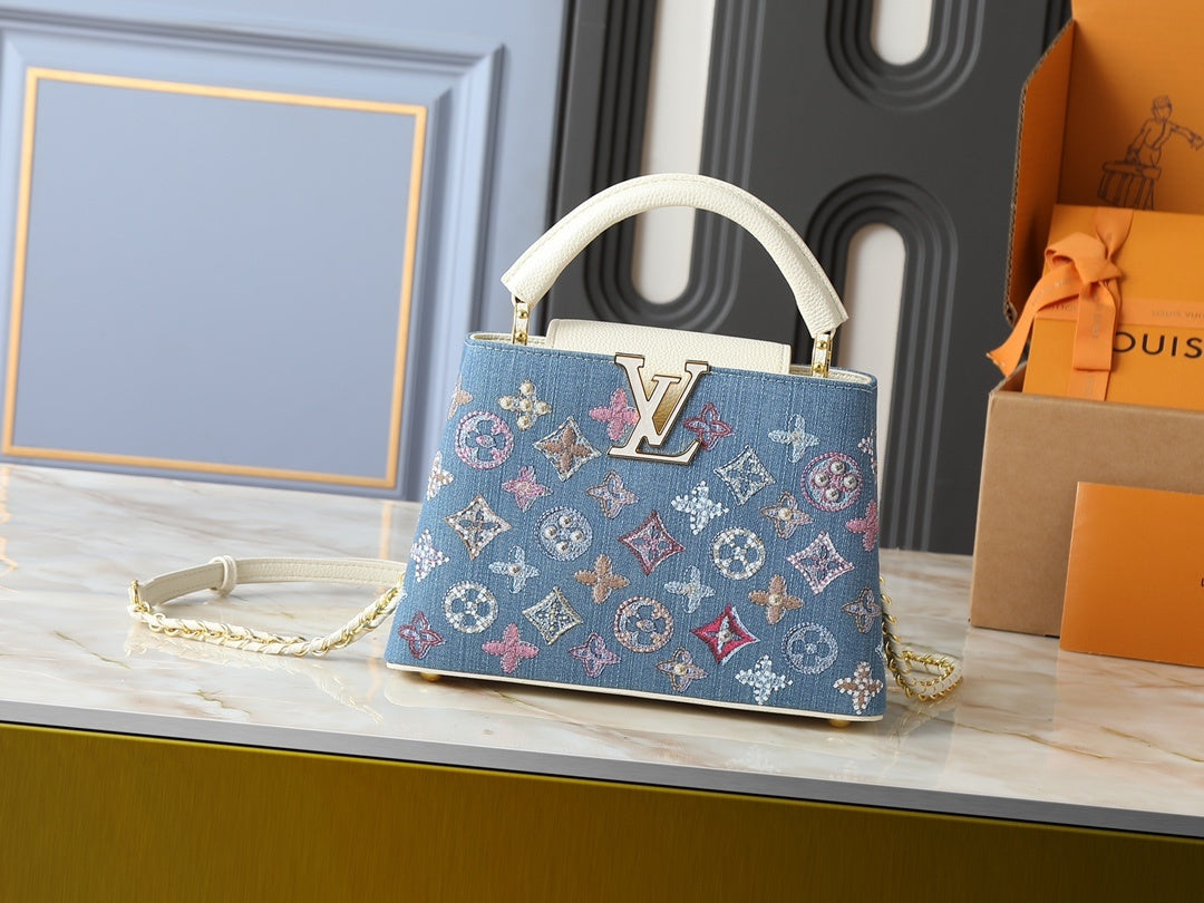 Denim Capucines Handbag