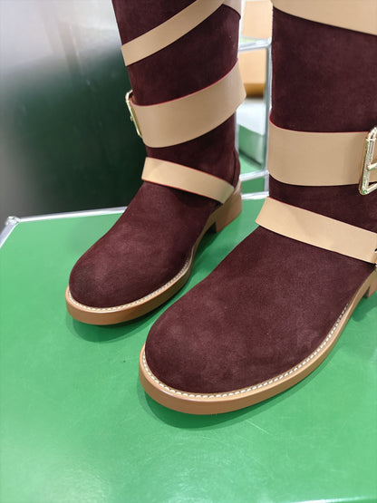 Amiral Flat Boot In Burgundy Color
