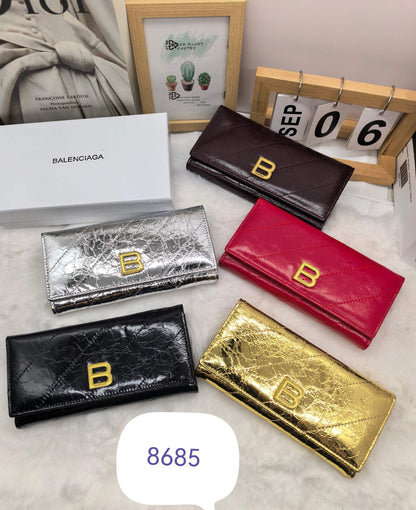 Glossy Long Fold Wallet