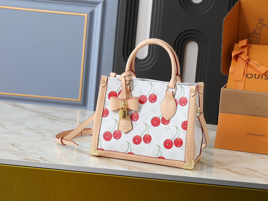 TM Cherry Monogram Hansbag