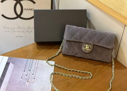 Quilited Fabric Flap Shoulder Bag
