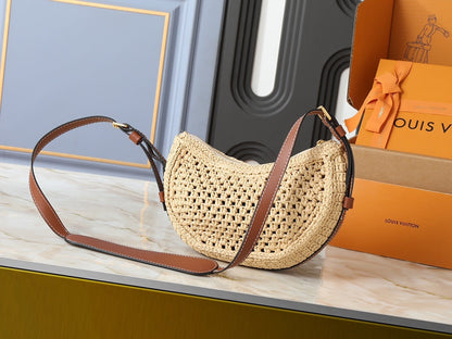 Brown Raffia Beach Bag