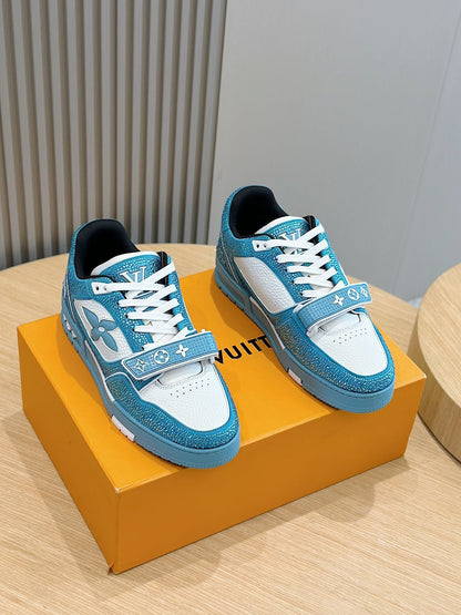LV Light Blue Trainer Strass Crystal Edition