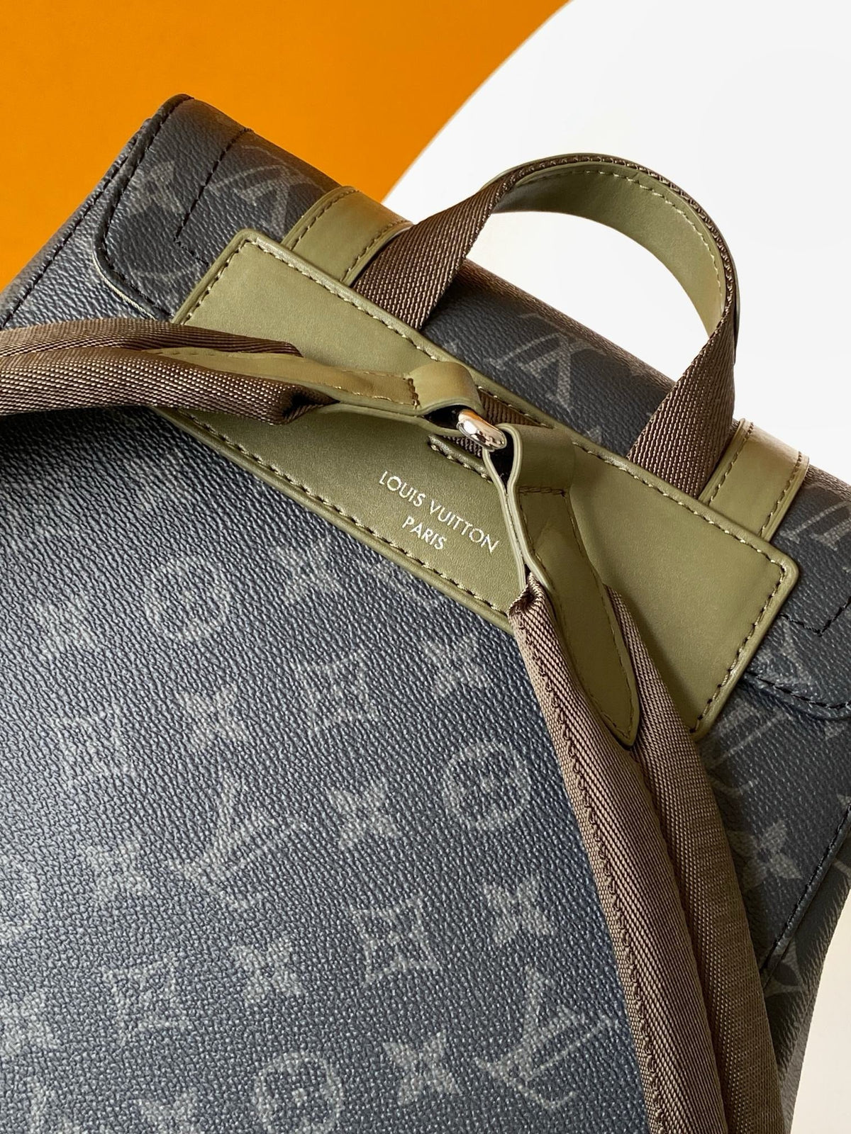 Christopher MM With Dark Monogram Eclipse And Khaki-Green Straps