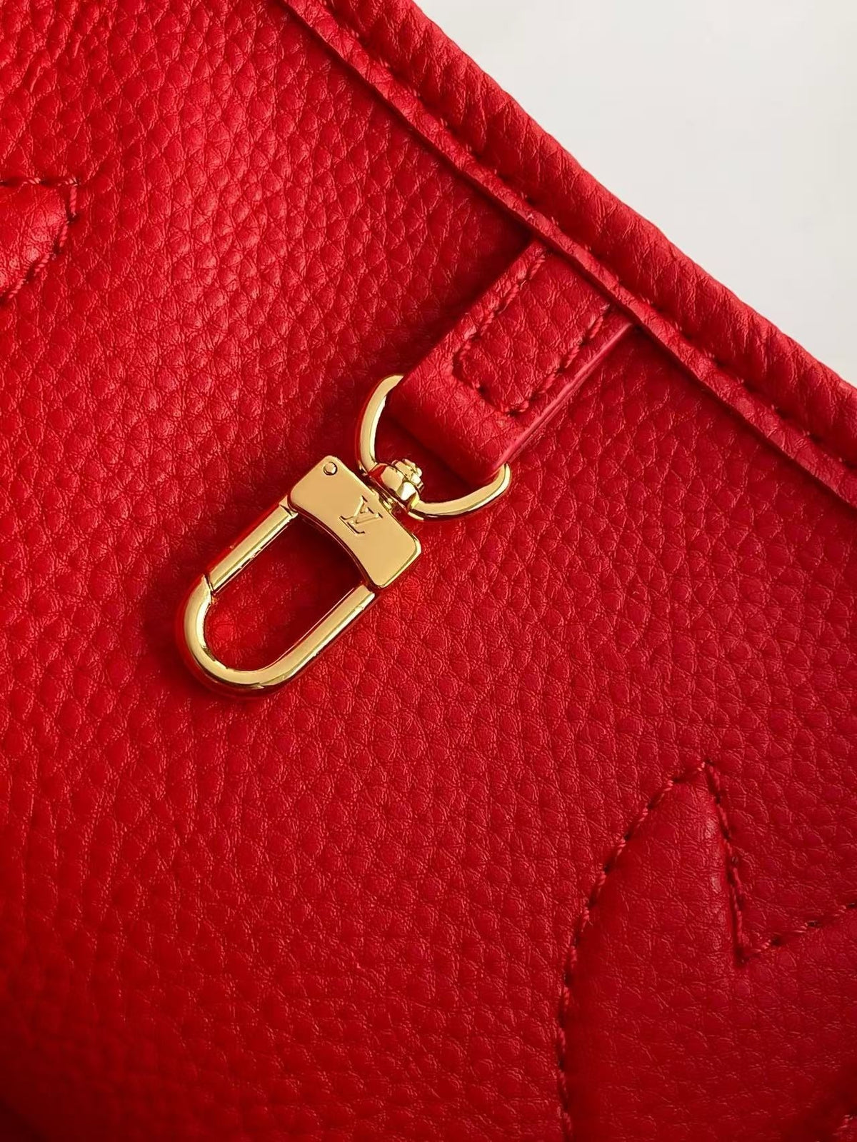 Neverfull Inside Out BB Bag With Vibrant Red Exterior