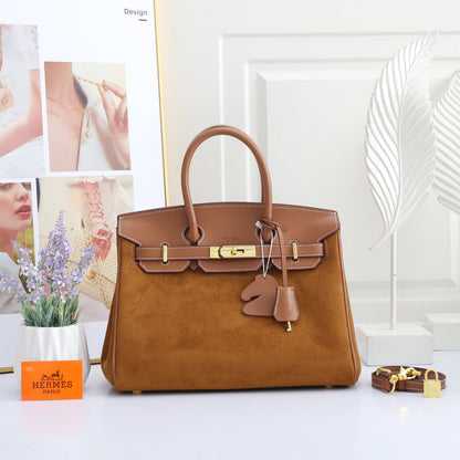 Leather Top Handle Handbag Birkin