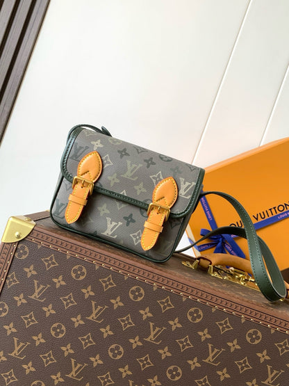 Satchel Wearable Wallet With Khaki Monogram Surplus Canvas