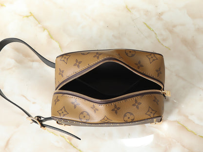 Studded Monogram Cosmetic Pouch / Toiletry Bag