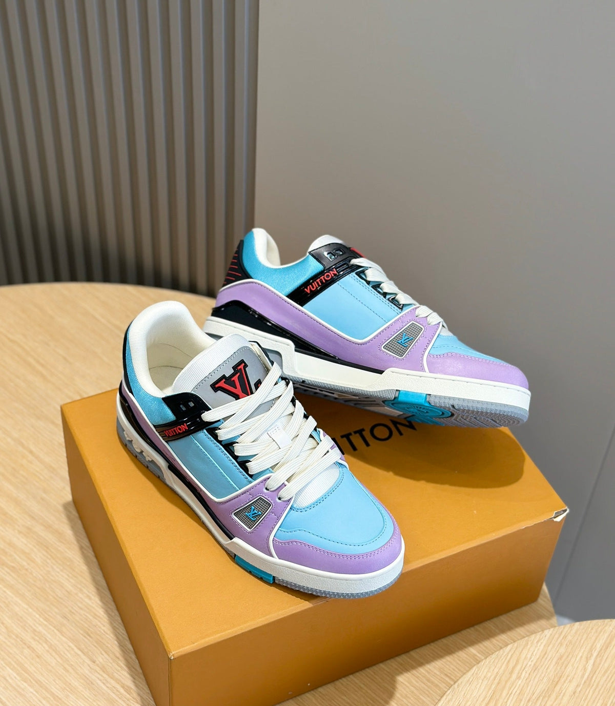 LV Trainer Sneakers With Blue And Purple Gradient Finish