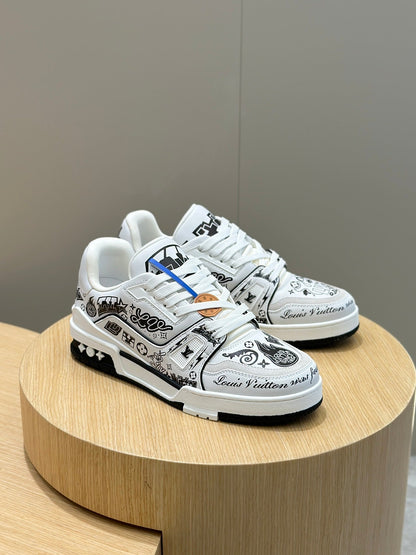 LV Trainer Comic Motifs Sneakers
