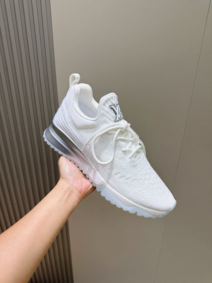 LV New Runner Knit Sneakers With Silver-Tone Initials