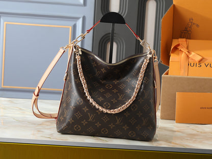 Chain Accent Hobo Shoulder Bag