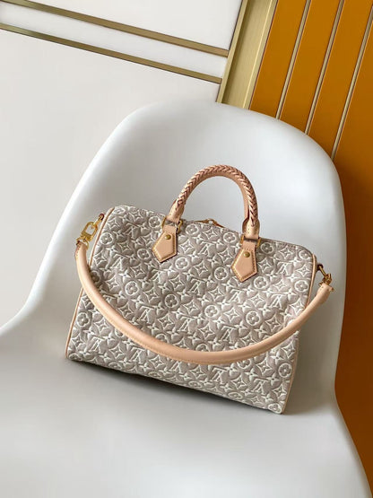 Speedy Soft 30 In Monogram Embleme Jacquard Fabric