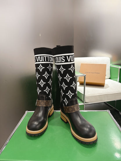 Bold Monogram-Knit Sock