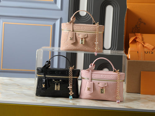 Premium Vanity Cosmetic Bag with Top Handle