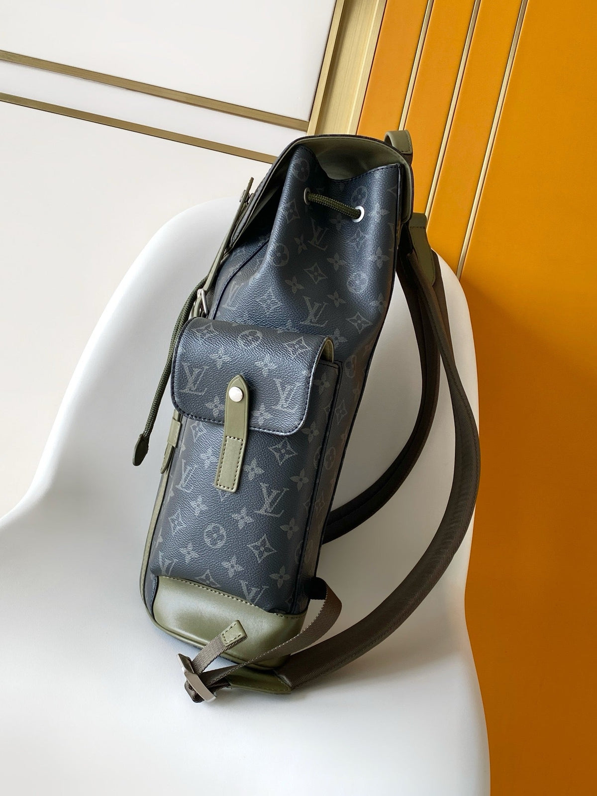 Christopher MM With Dark Monogram Eclipse And Khaki-Green Straps