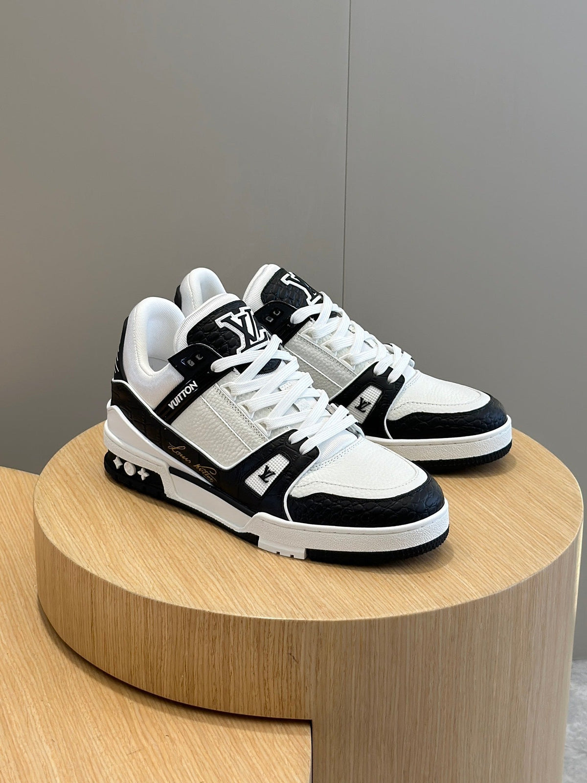 LV Trainer Sneaker In Black And White Colorway
