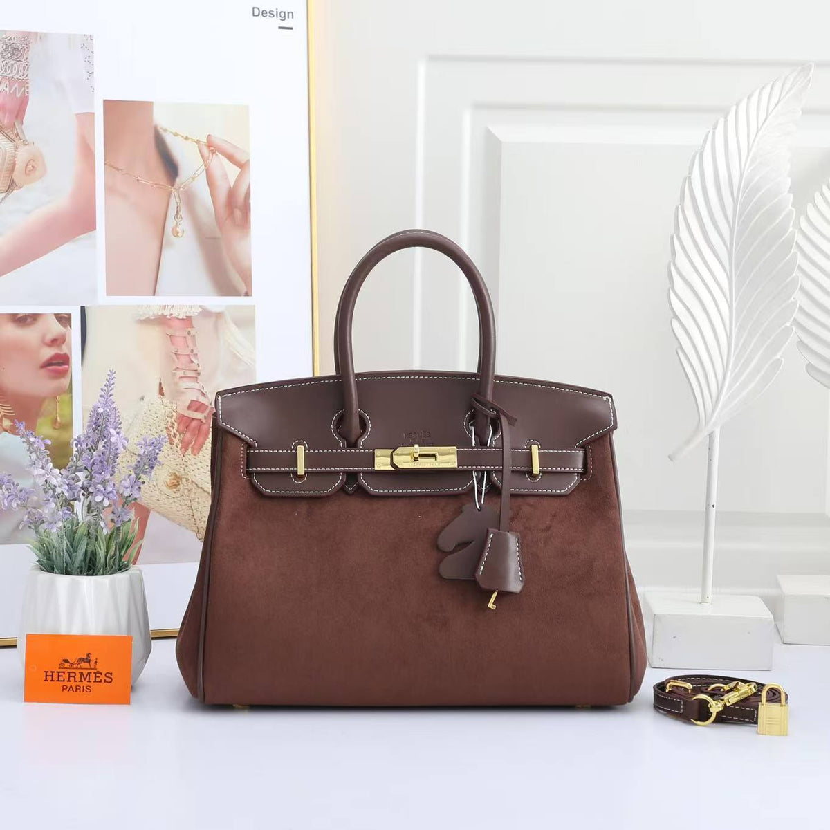 Leather Top Handle Handbag Birkin