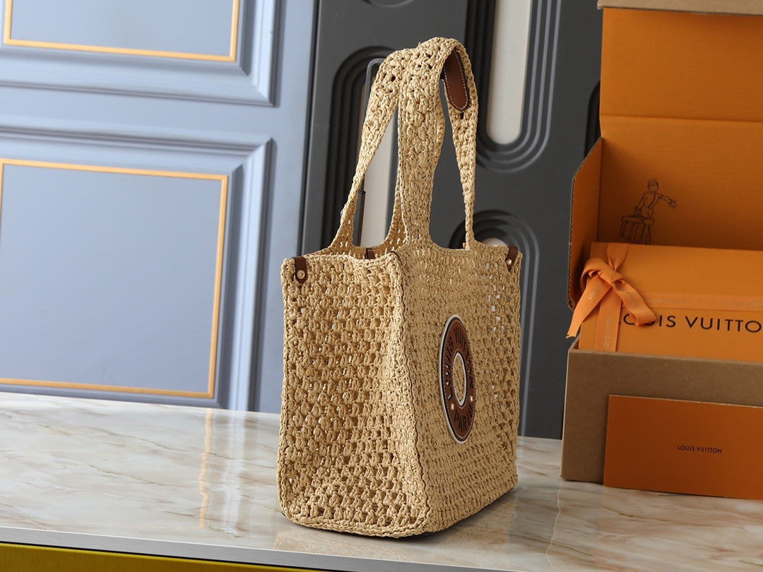 OnTheGo Raffia Tote Bag
