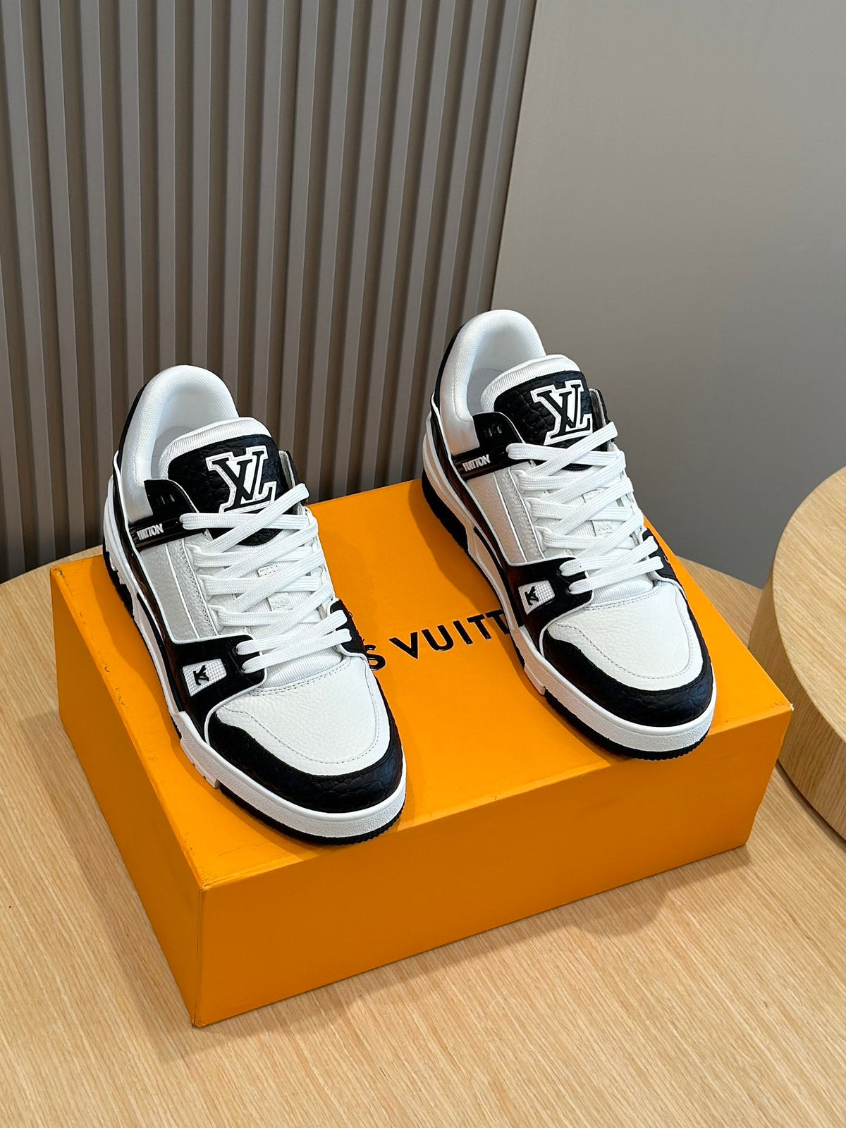 LV Trainer Sneaker In Black And White Colorway