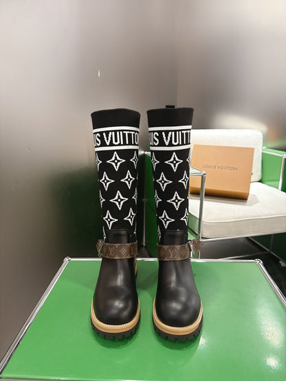 Bold Monogram-Knit Sock