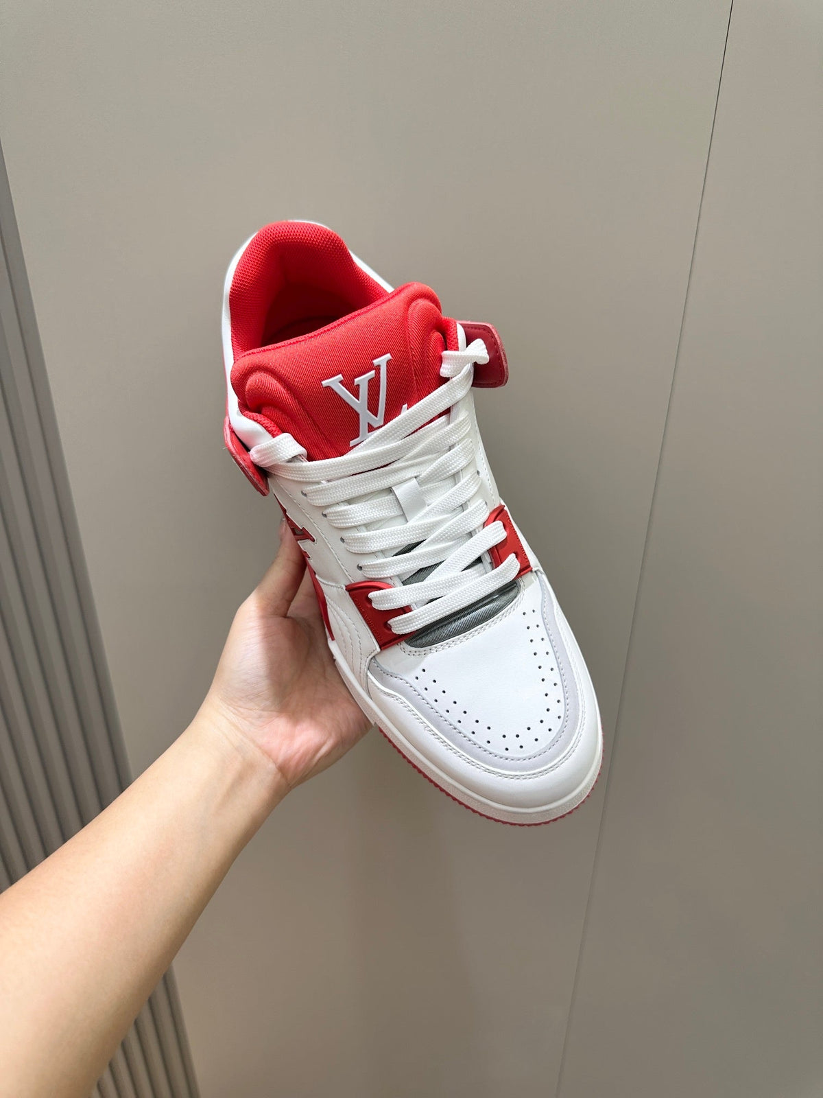LV Trainer Red White Sneakers