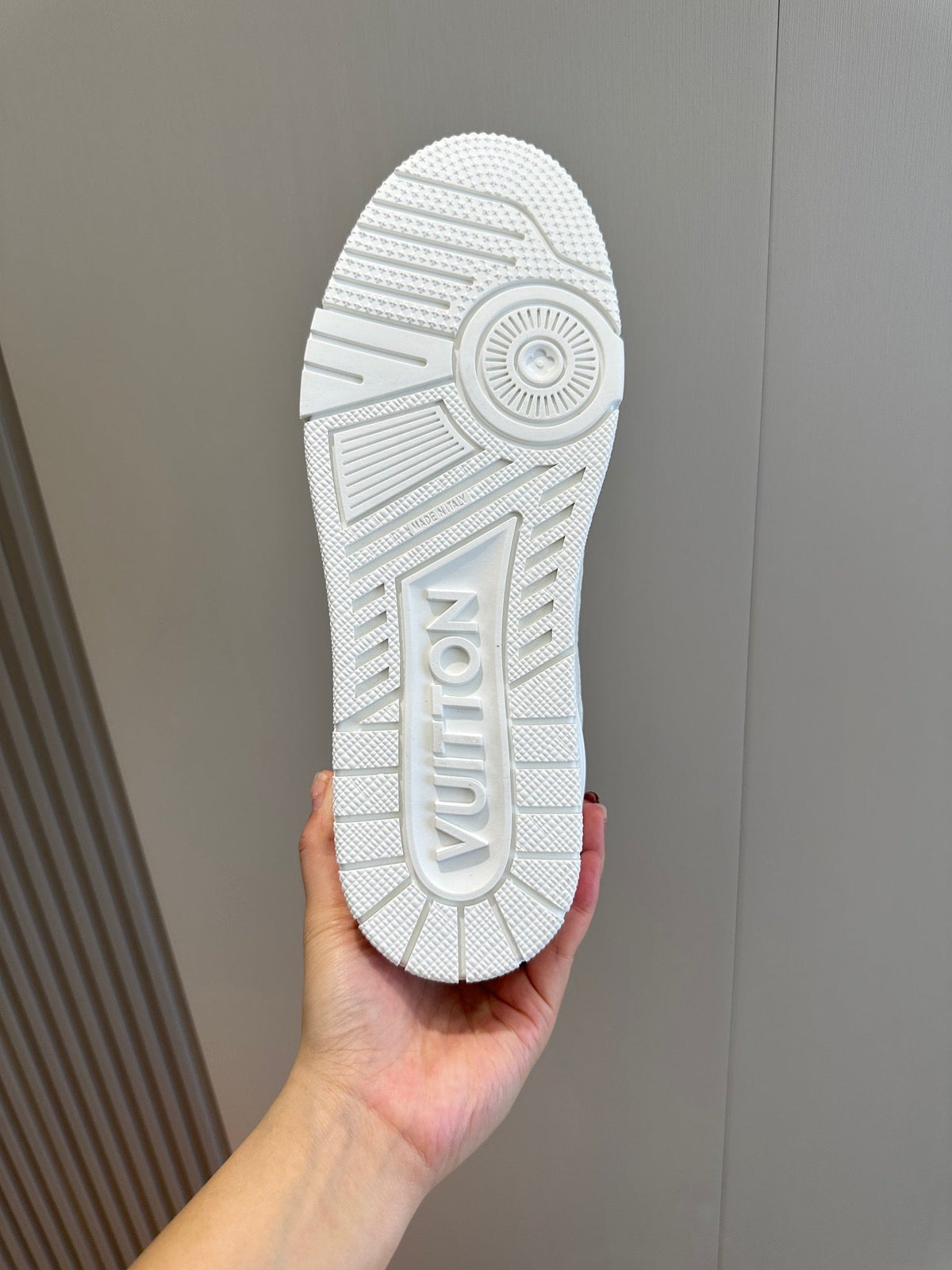 LV Trainer Sneakers In White And Iconic Signature On The Side