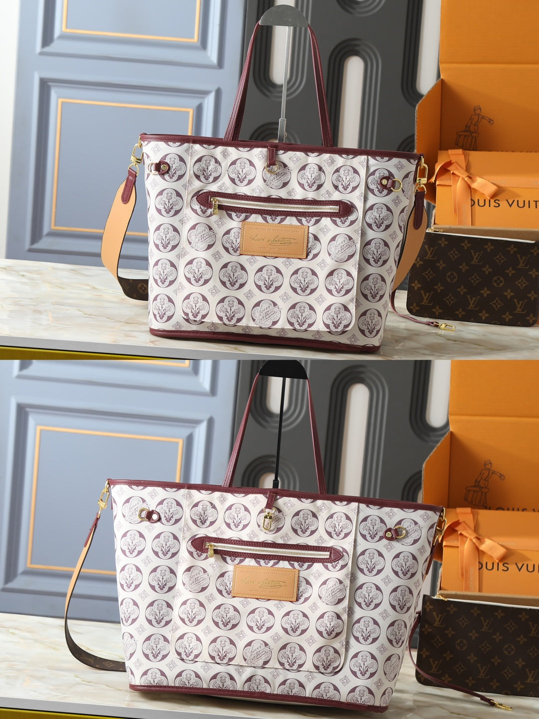 Printed Tote Bag with Pouch Set