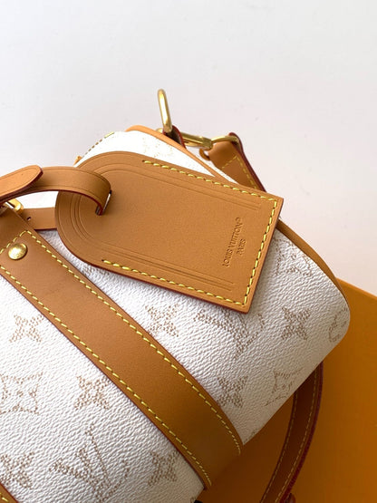 Keepall Bandouliere 25 With White Monogram Coated Canvas