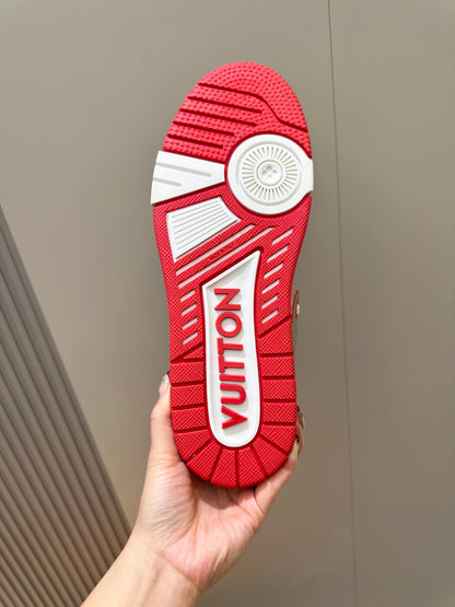 LV Trainer Red White Sneakers