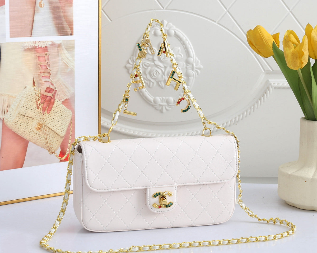 Quilted Leather Flap Bag Gold-Tone Hardware
