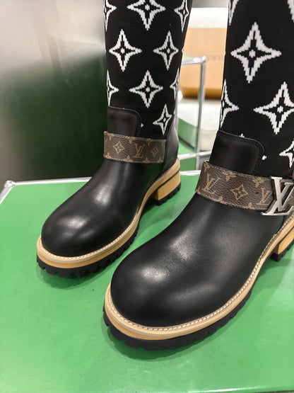 Bold Monogram-Knit Sock