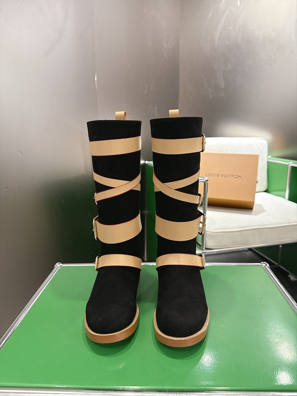 Amiral Falt Boot Crafted In Black Suede Calf Leather
