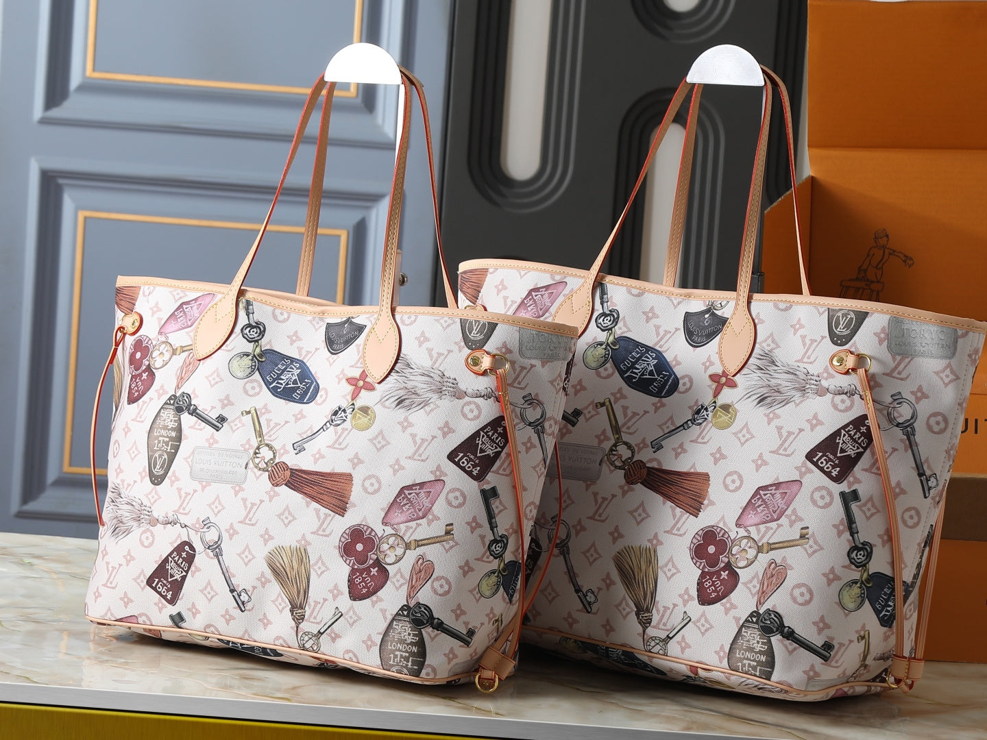 Vintage Travel Charm Tote Bag