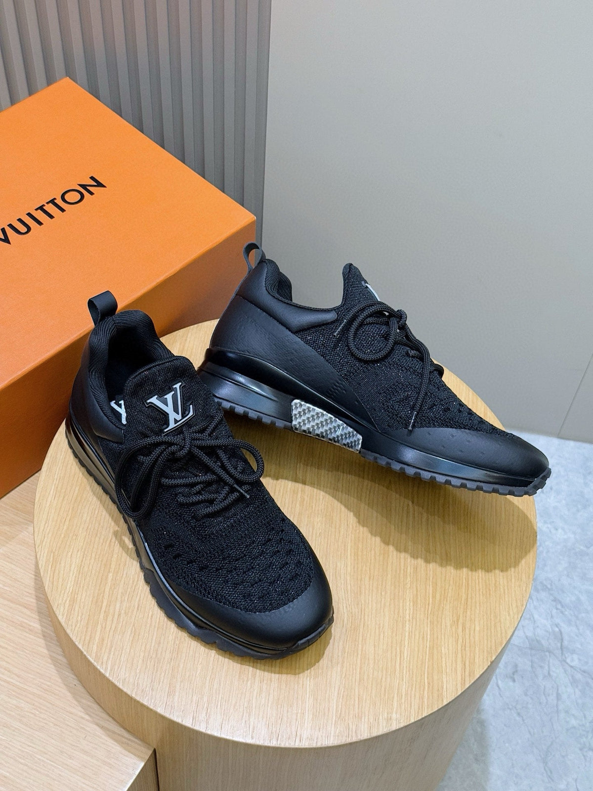LV Knit Sneakers In Black Colorway