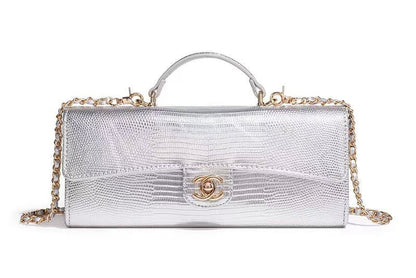 Long Top Handle Clutch With Chain