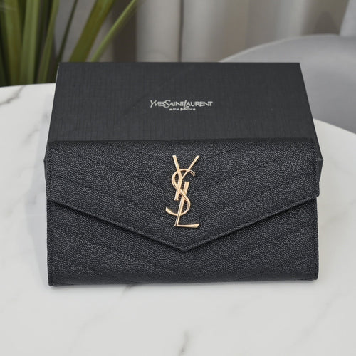 Cassandre Metalasse Large Flap Wallet Gold-Tone Hardware