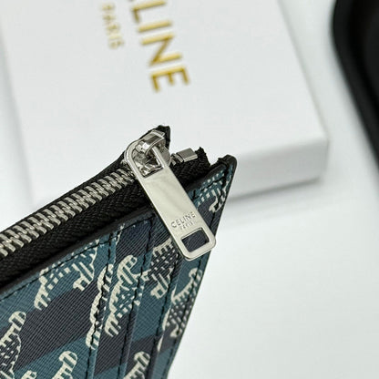 Zipped Striped Triomphe Canvas Card Holder