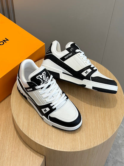 LV Trainer Sneaker In Black And White Colorway