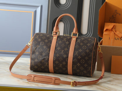 Keepall Bandouliere Monogra Canvas Handbag