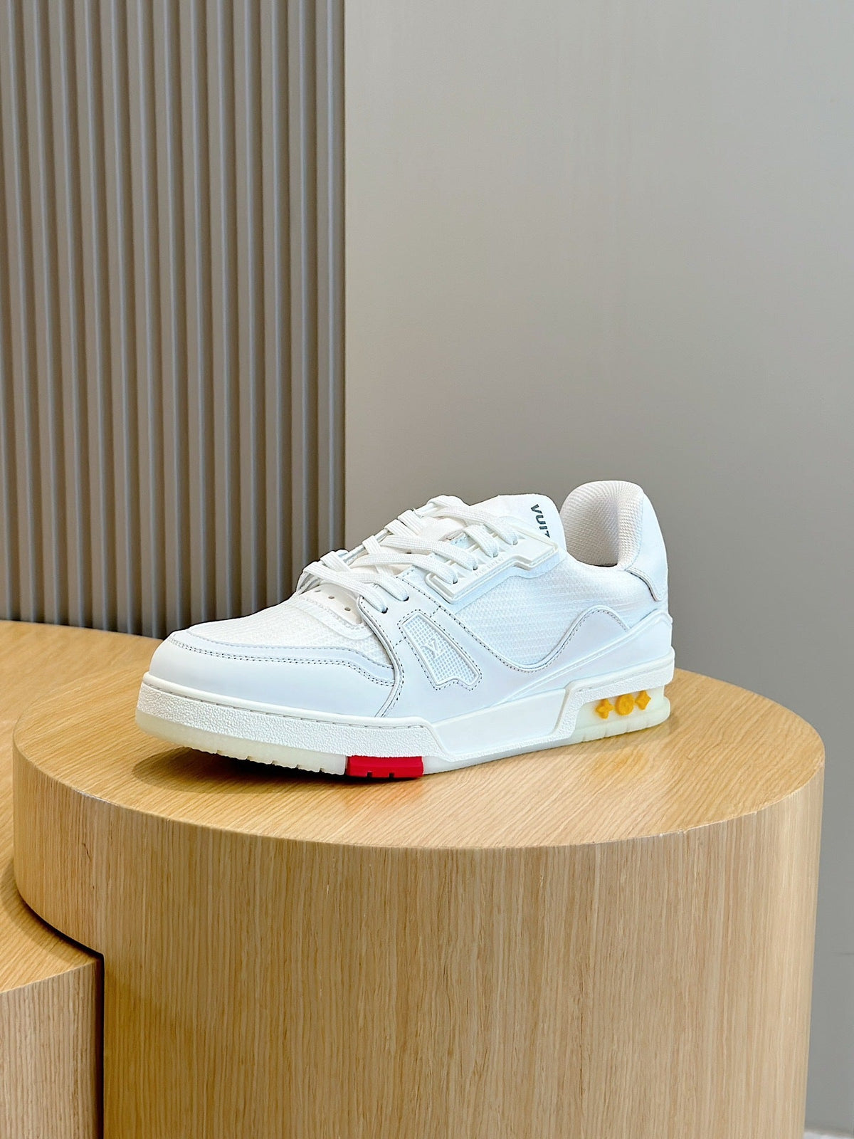White LV Trainer Sneakers