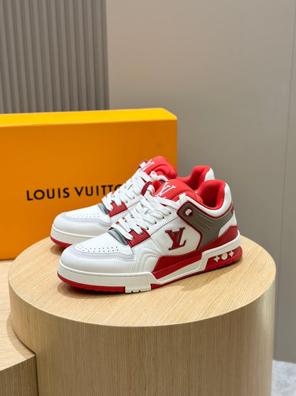 LV Trainer Red White Sneakers