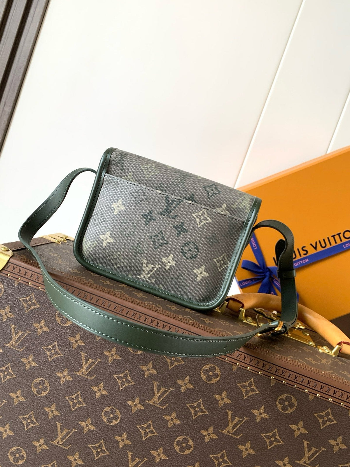 Satchel Wearable Wallet With Khaki Monogram Surplus Canvas