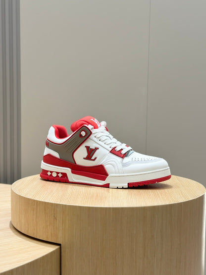 LV Trainer Red White Sneakers
