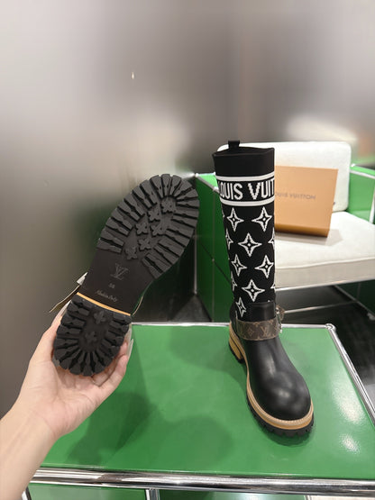 Bold Monogram-Knit Sock