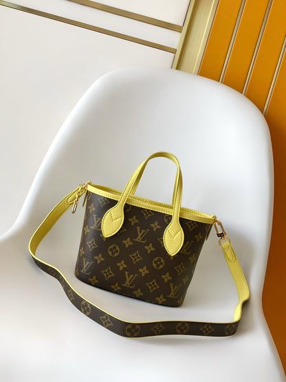 Neverfull Inside Out Handbag With Bright Yellow Trim