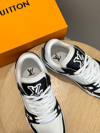LV Trainer Sneaker In Black And White Colorway