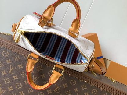 Keepall Bandouliere 25 With White Monogram Coated Canvas