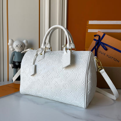 Premium Embossed Boston Handbag