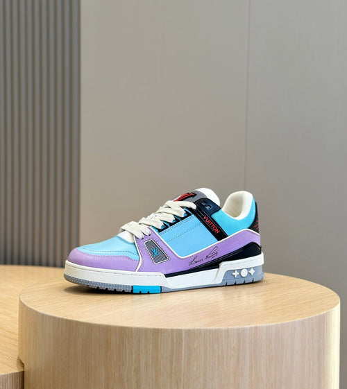LV Trainer Sneakers With Blue And Purple Gradient Finish